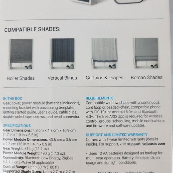 NEW Axis Gear Smart Motorized Window Shade Opener Bluetooth + Zigbee Smart Home - Picture 4 of 4